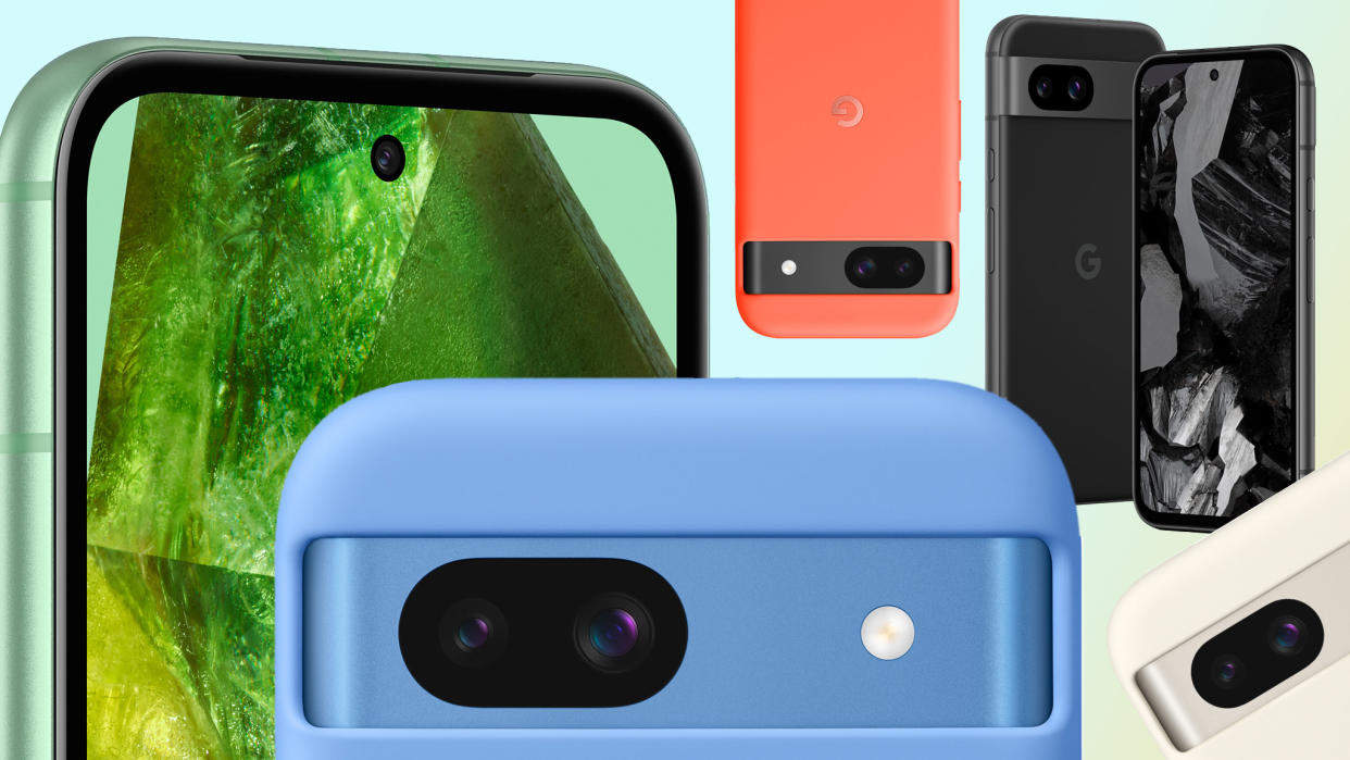  A montage of all the Google Pixel 8a colorways. 