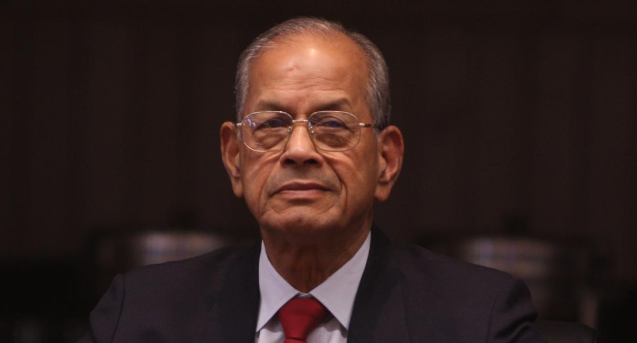 'Metro Man' E Sreedharan during the launch of a coffee table book chronicling the story of Delhi Metro, in New Delhi. Photo: Mohd Zakir/Hindustan Times via Getty Images