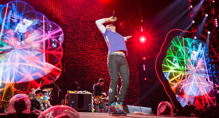 Coldplay at the National Stadium in Singapore. 