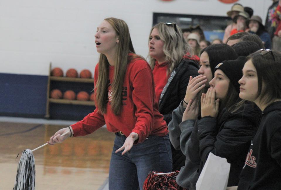 Onaway student supporters were none too pleased after a call went against them during the matchup against Mackinaw City on Thursday.