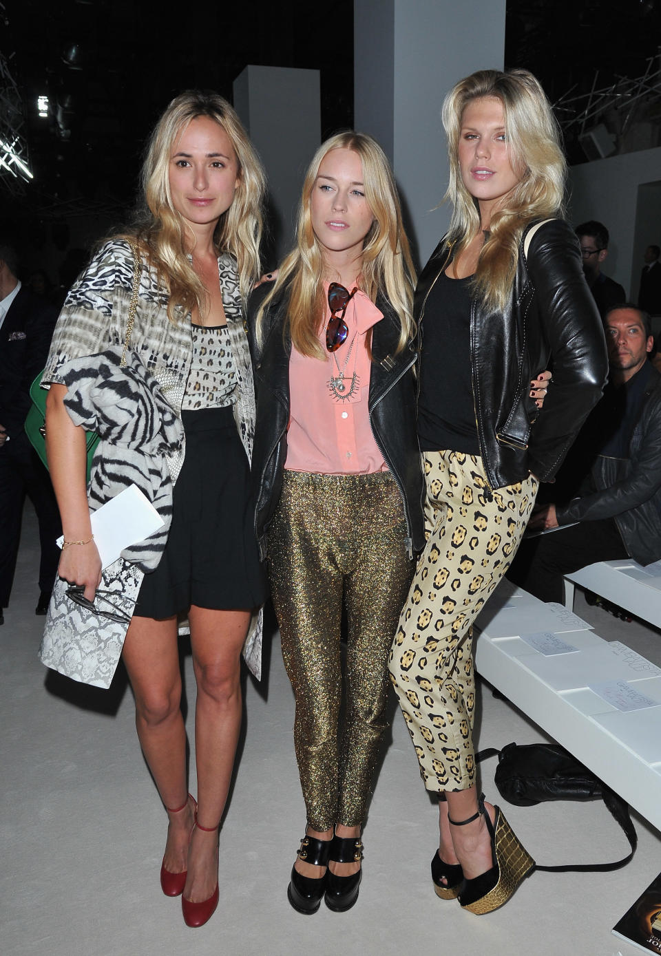 With Mary Charteris and Alexandra Richards at the Giambattista Valli spring 2013 runway show during Paris Fashion Week.