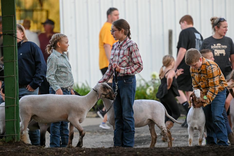 This file photo shows members of the Big Knob Livestock Club waiting outside the ring before being judged on showmanship at the annual Big Knob Grange Fair in New Sewickley Township.