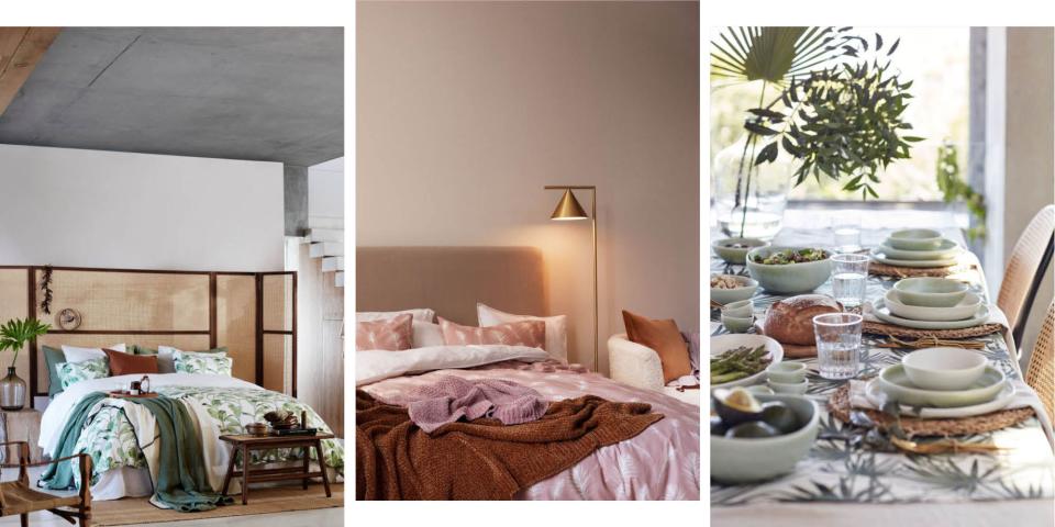 <p>If you're in the market for some gorgeous new homeware, look no further than blogger favourite <a rel="nofollow noopener" href="http://www2.hm.com/en_gb/home.html" target="_blank" data-ylk="slk:H&M;elm:context_link;itc:0;sec:content-canvas" class="link ">H&M</a>. Here's 25 pieces from their new spring collection that you're gonna want in your life asap. Because who wouldn't want a palm print cushion cover, gold accent candlestick holders and a gorgeous wool rug?</p>