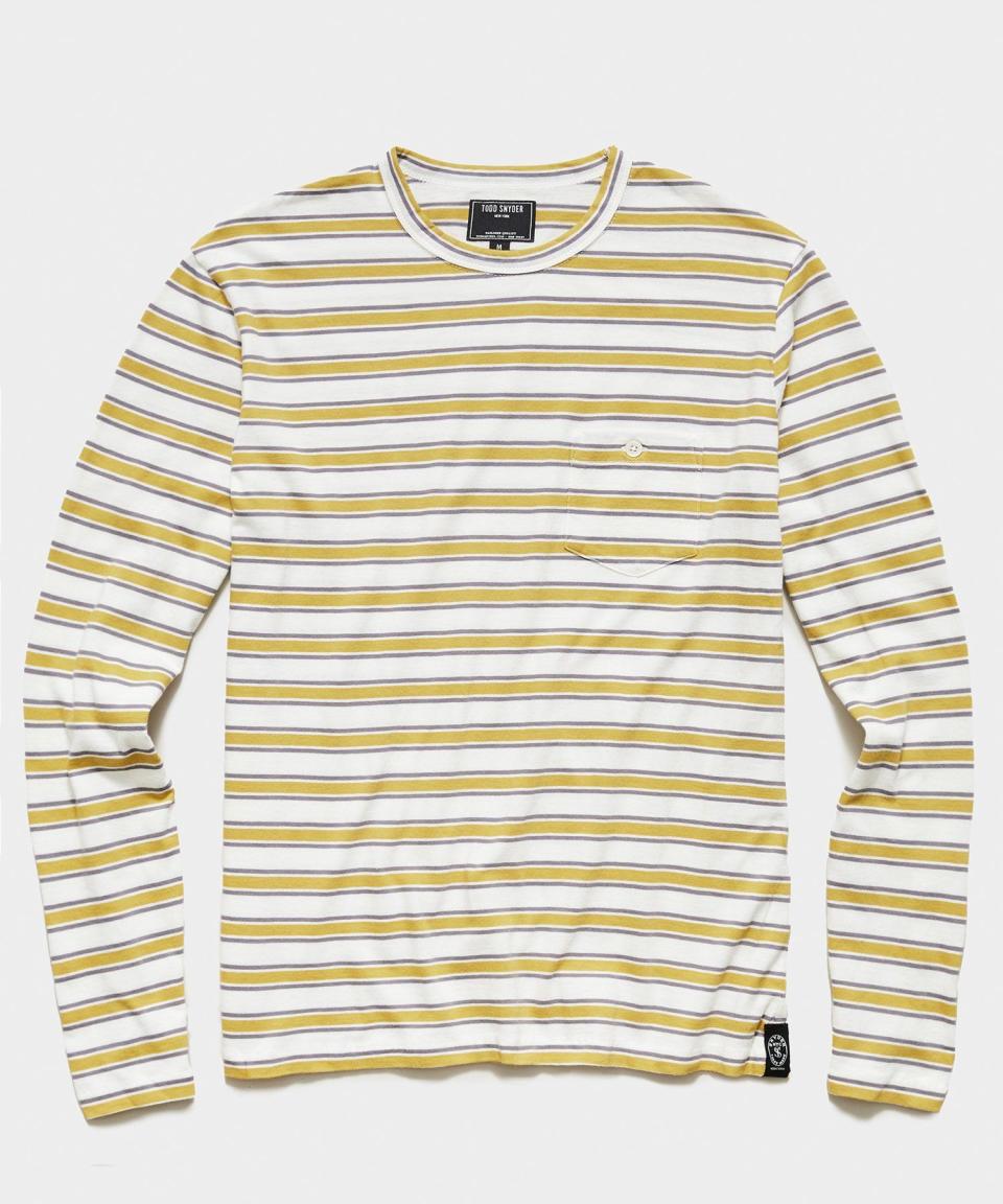 Long Sleeve Grant Stripe Pocket Tee