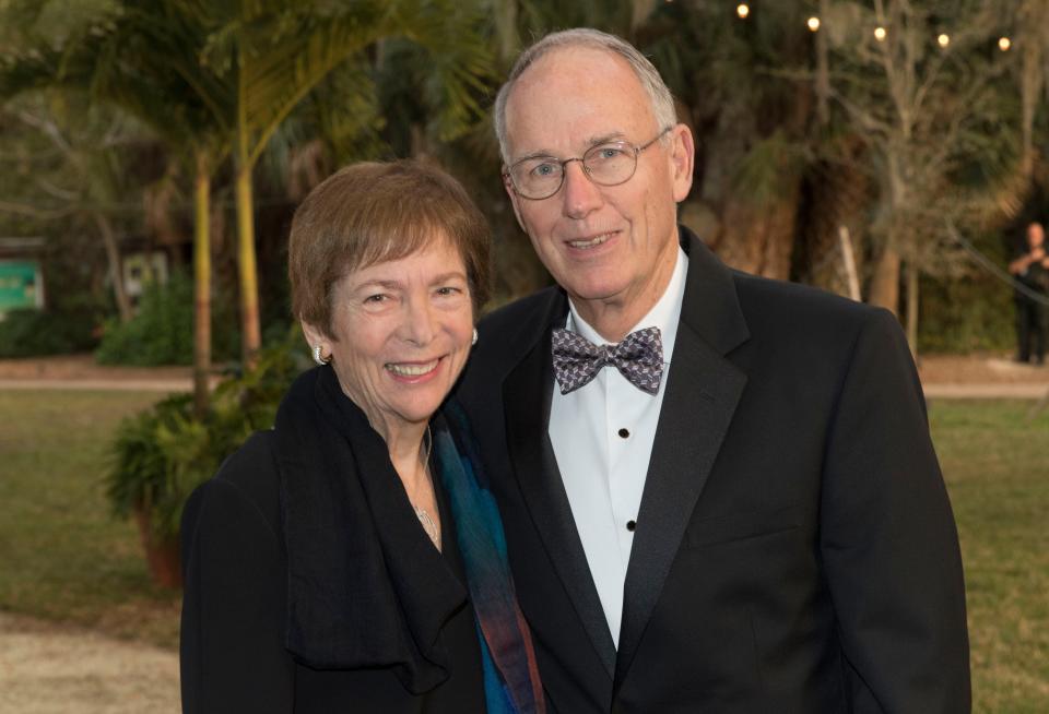 Nora and John Patterson in February 2019, while attending the Annual Palm Ball at Bay Preserve in Osprey.