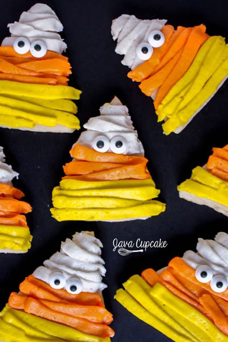 Candy Corn Mummy Sugar Cookies