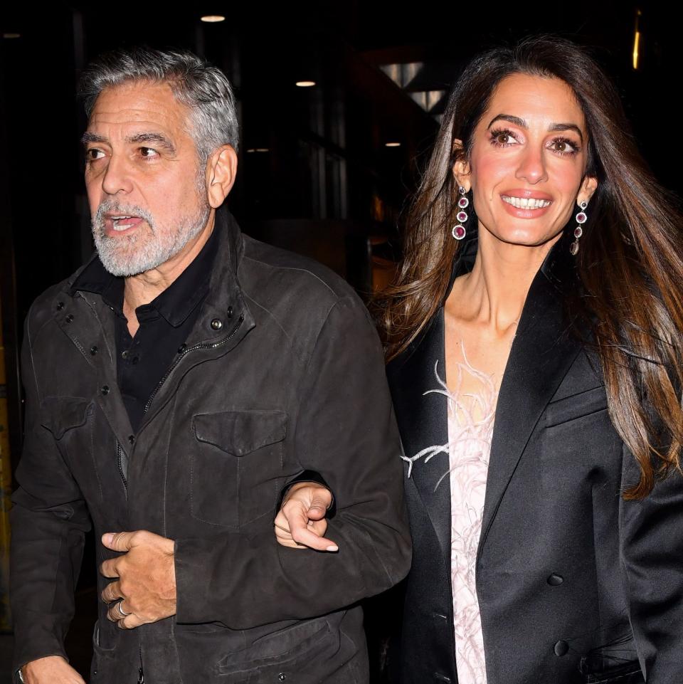 George Clooney and Amal Clooney arrive to the Polo Bar