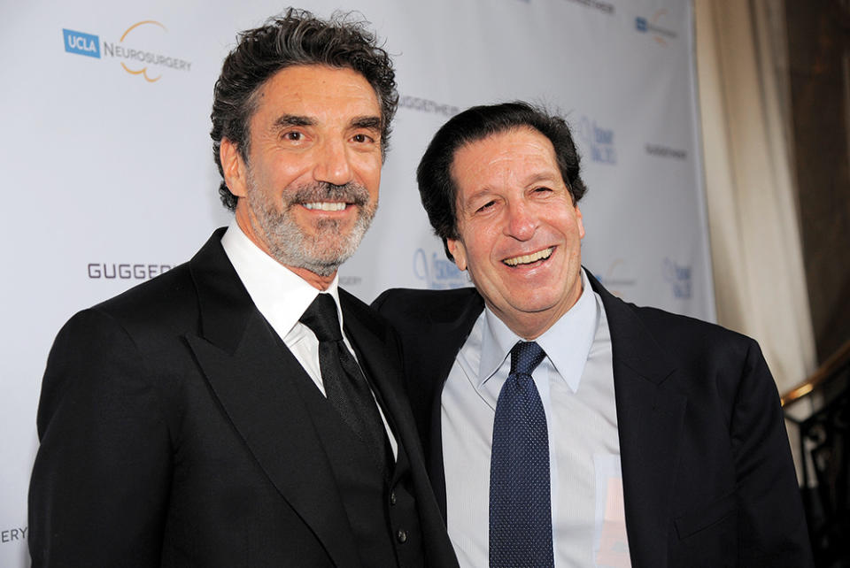 Chuck Lorre (left) worked with Peter Roth on such WBTV-produced series as “Two and a Half Men” and  “The Big Bang Theory.” - Credit: Chris Pizzello/Invision/AP