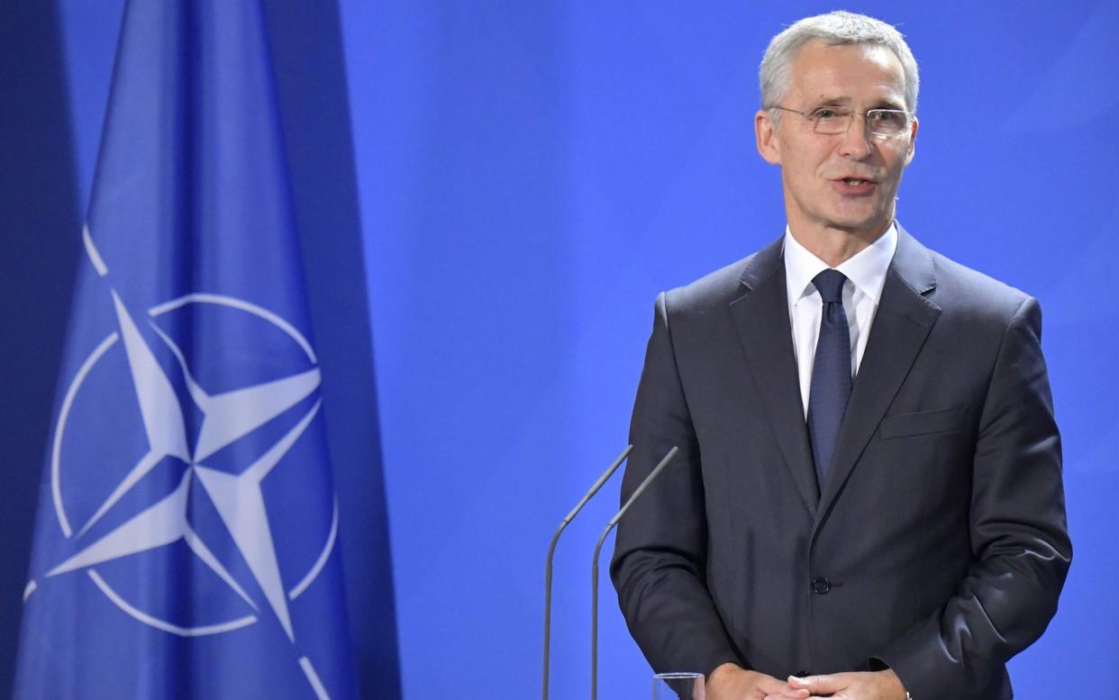 Nato Secretary-General Jens Stoltenberg speaks at a press conference. Nov7, 2019. - AFP