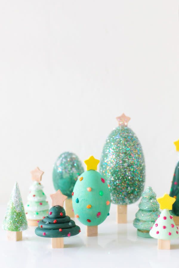 DIY Wooden Christmas Tree Forest