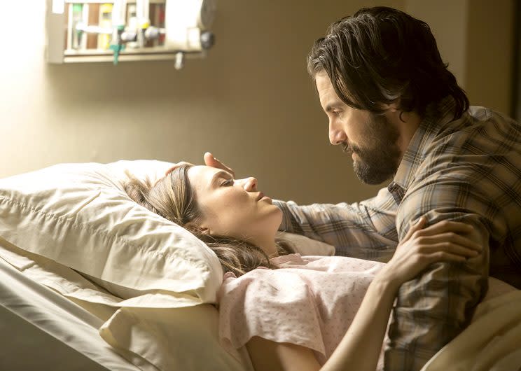 Mandy Moore as Rebecca, Milo Ventimiglia as Jack (Photo by: Ron Batzdorff/NBC)