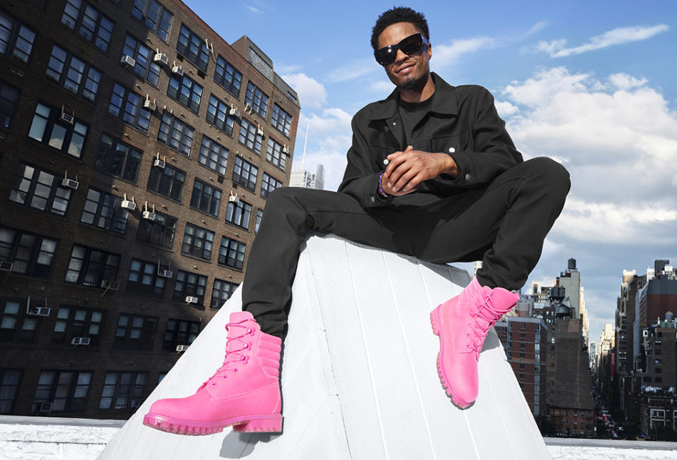 Rapper and producer Pi’erre Bourne stars in the latest Jimmy Choo x Timberland collection campaign. - Credit: Shaniquwa Jarvis