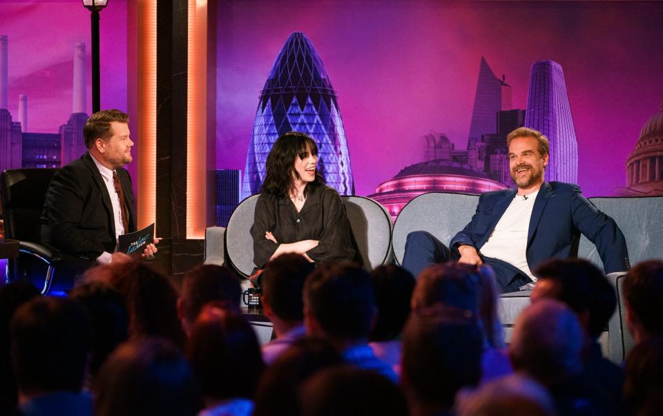 James Corden, Billie Eilish and David Harbour - CBS