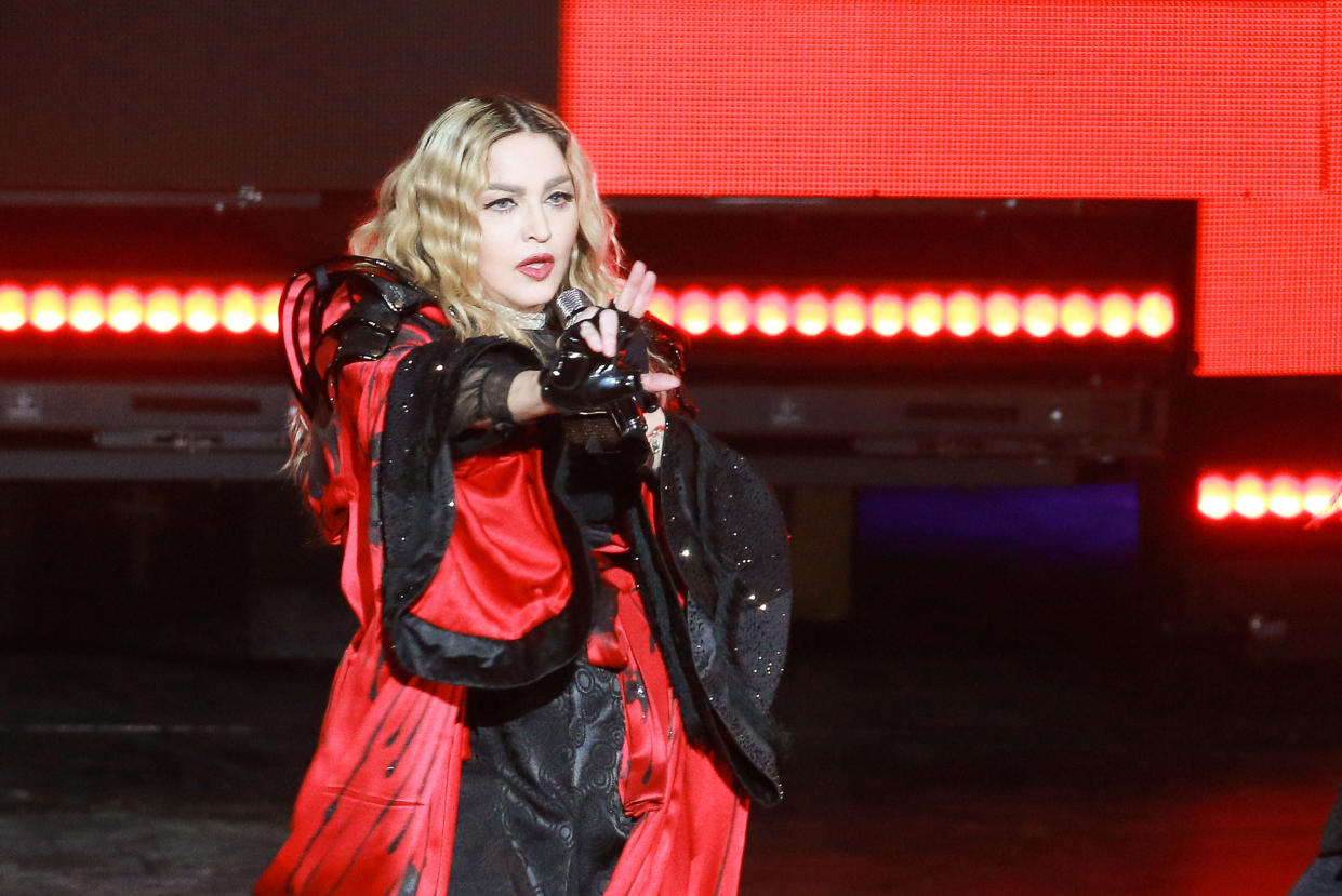 MACAU - FEBRUARY 20:  (CHINA OUT) America singer Madonna performs onstage during her concert Rebel Heart Tour on February 20, 2016 in Macau, China.  (Photo by Visual China Group via Getty Images/Visual China Group via Getty Images)