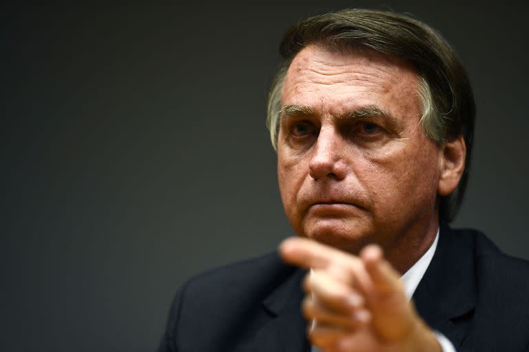 Jair Bolsonaro, durante la conferencia de prensa con Guedes en Brasilia