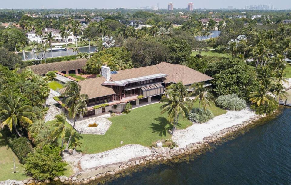 An aerial photo shows a current view of the Coral Gables house that architect Alfred Browning Parker designed and built for his family in 1963. The new owner is seeking to demolish the house, widely considered an architectural masterpiece.