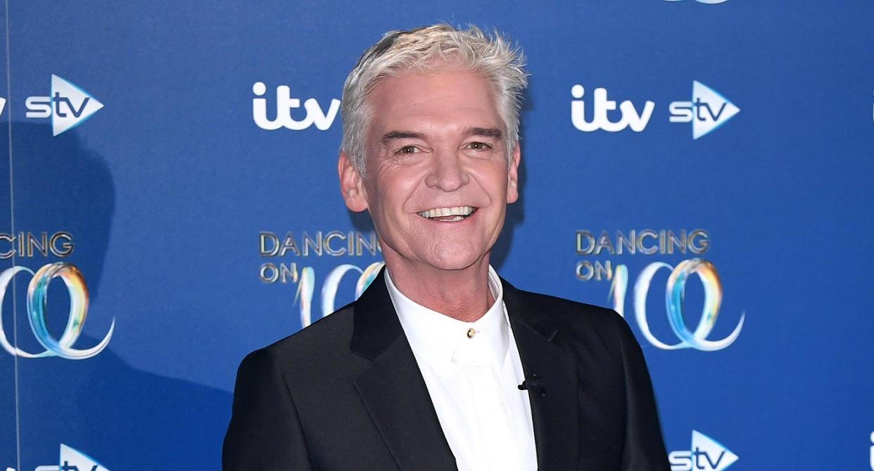 Phillip Schofield attends the Dancing On Ice 2019 photocall at the Dancing On Ice Studio, ITV Studios, Old Bovingdon Airfield on December 09, 2019 in Bovingdon, England. (Photo by Karwai Tang/WireImage)