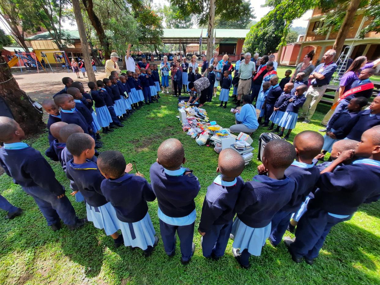 South Dakota Rotarians and others filled suitcases with school supplies which they donated to the School of St. Jude in Arusha, Tanzania. The supplies were presented to the school upon the group’s arrival in May.