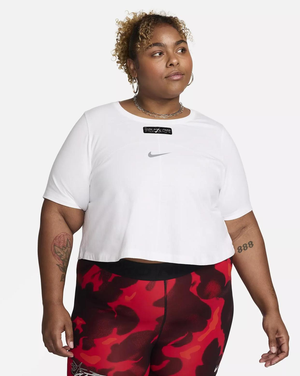 <p><a href="https://go.redirectingat.com?id=74968X1596630&url=https%3A%2F%2Fwww.nike.com%2Ft%2Fmegan-thee-stallion-womens-cropped-t-shirt-plus-size-tFR5FR%2FFZ0470-100&sref=https%3A%2F%2Fwww.womenshealthmag.com%2Ffitness%2Fg46868284%2Fmegan-thee-stallion-nike-activewear-line%2F" rel="nofollow noopener" target="_blank" data-ylk="slk:Shop Now;elm:context_link;itc:0;sec:content-canvas" class="link rapid-noclick-resp">Shop Now</a></p><p>Nike x Megan Thee Stallion Women's Cropped T-Shirt (Plus Size)</p><p>$40.00</p>