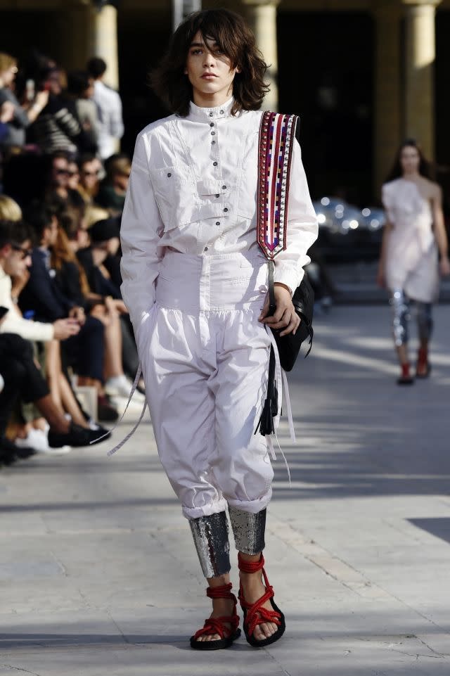 Steffy Argelich walks at the Isabel Marant spring-summer 2016 collection