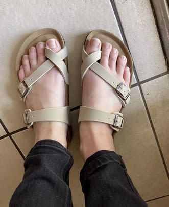 A pair of open-toed sandals