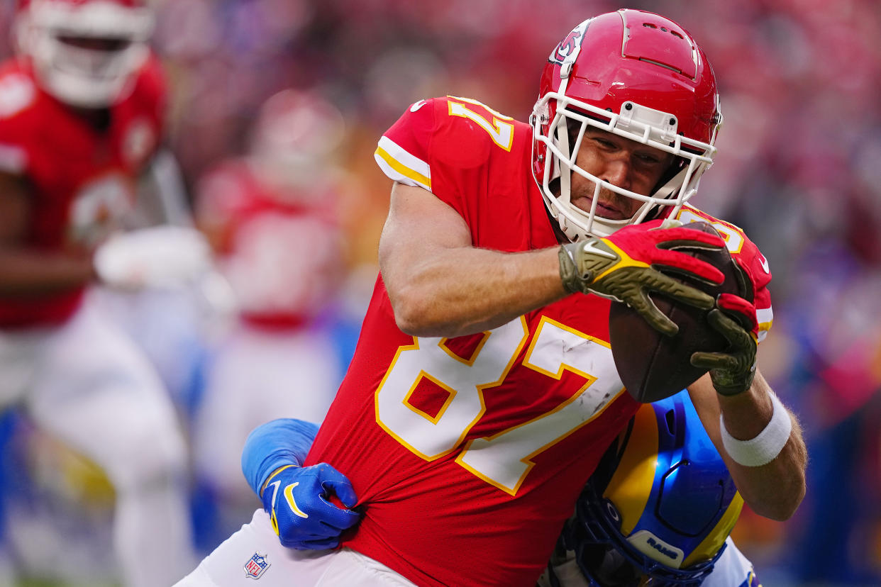 Travis Kelce is by far the most expensive tight end on the slate, but is worth paying up for in Week 13 Daily Fantasy lineups. (Photo by Jason Hanna/Getty Images)