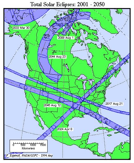a map of the united states showing tracks of various eclipses between 1924 and 2024