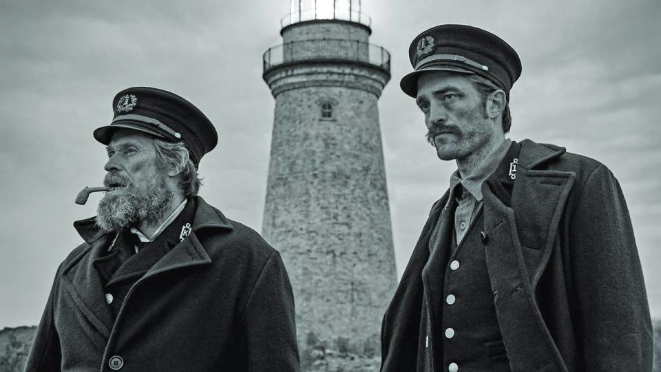 <em>Dafoe, left, with Robert Pattinson in Robert Eggers’ “The Lighthouse.”</em>