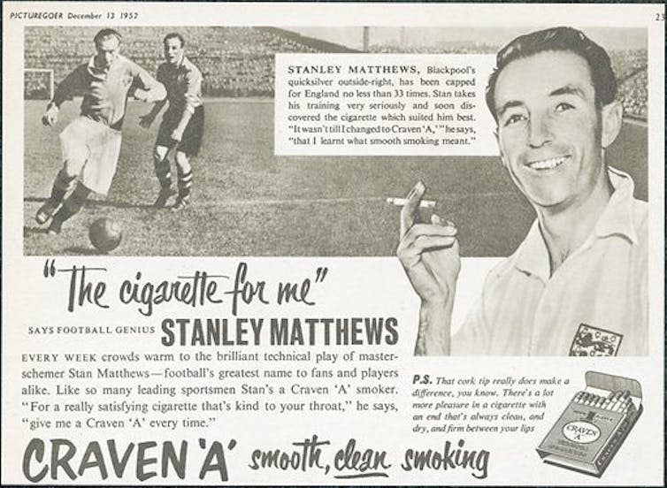 'The cigarette for me' advert with Stanley Matthews