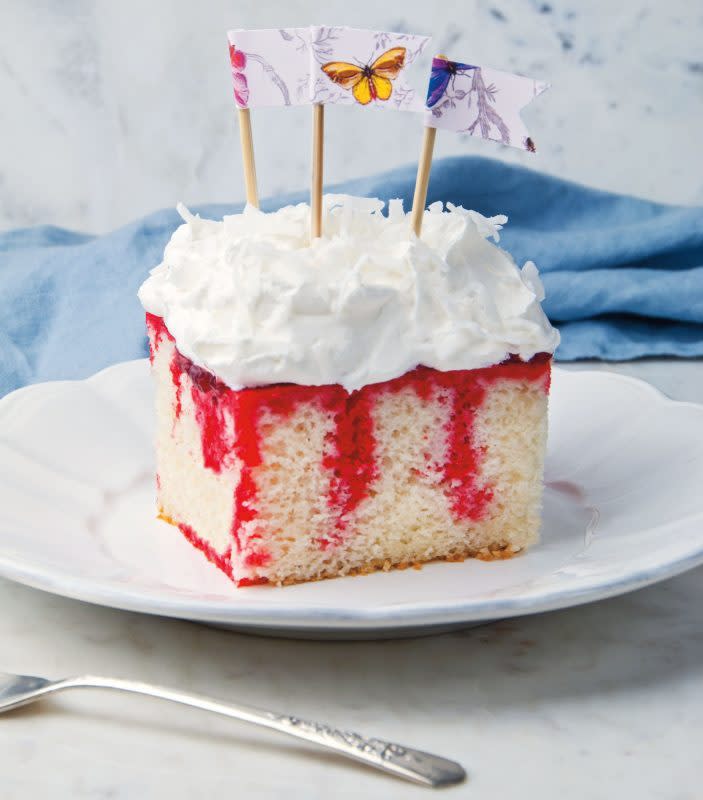 <p>Say Media</p><p><strong>Raspberry Zinger Poke Cake</strong><br> Get the recipe <a href="/873977/parade/raspberry-zinger-poke-cake/" data-ylk="slk:here;elm:context_link;itc:0;sec:content-canvas" class="link rapid-noclick-resp"><em><strong>here</strong></em></a></p>