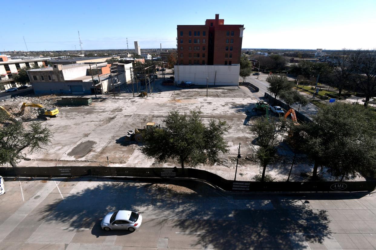 The empty lot where the Abilene Reporter-News once stood, as seen from the roof of The Grace Museum on Tuesday.