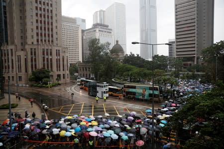 Teachers protest against the extradition bill in Hong Kong