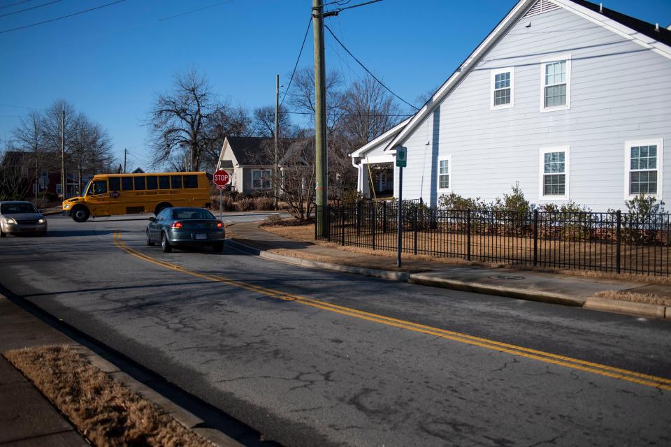 A view of Green Avenue and Nelson Street.