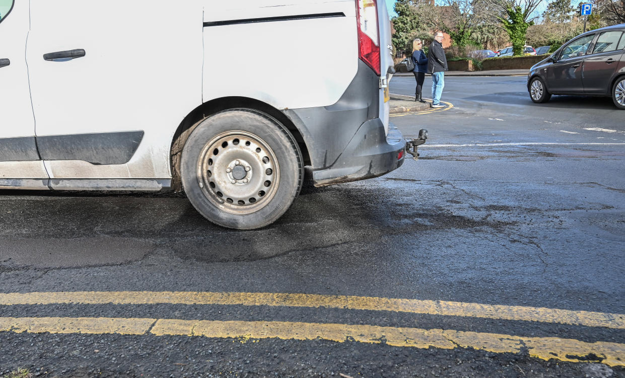 Gaol Street in Hereford - the town with the most potholes in England. Photo released February 4 2024.  See SWNS story SWLNpotholes. People living in the pothole capital of England say the roads are so bad itâ€™s like â€œdriving over the moonâ€. A study found Hereford had more potholes than any other area in the country â€“ with 25,000 being reported to the council last year alone. Data reviewed from reports on the FixMyStreet platform found there was one pothole reported for every 127th resident in Hereford. Locals even say the pavements are â€œfalling apartâ€ with some saying they are too scared to venture out after dark in case they trip over.
