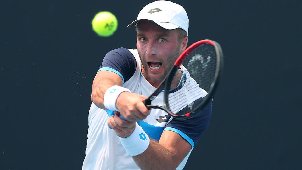 Liam Broady, pictured here in action during Australian Open qualifying.