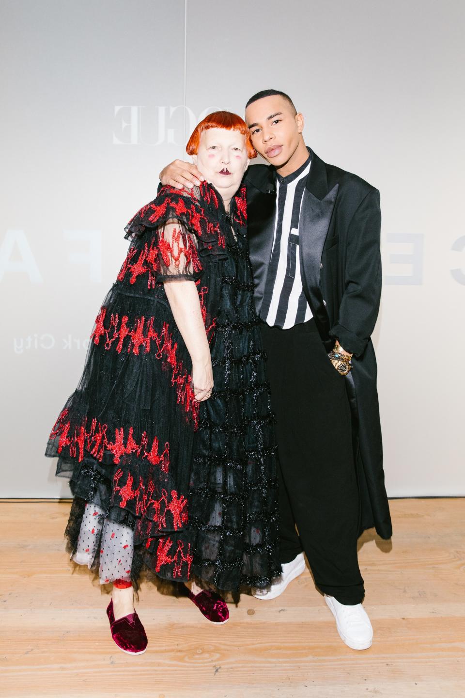 <h1 class="title">Lynn Yaeger and Olivier Rousteing</h1><cite class="credit">Photographed by Corey Tenold</cite>