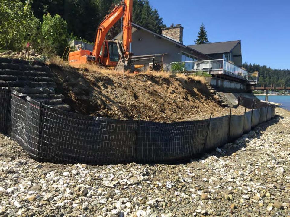 A photo that shows the excavation of former revetment at Bayley's site, looking west, on Aug. 1, 2017, is cited in a court document related to the case.