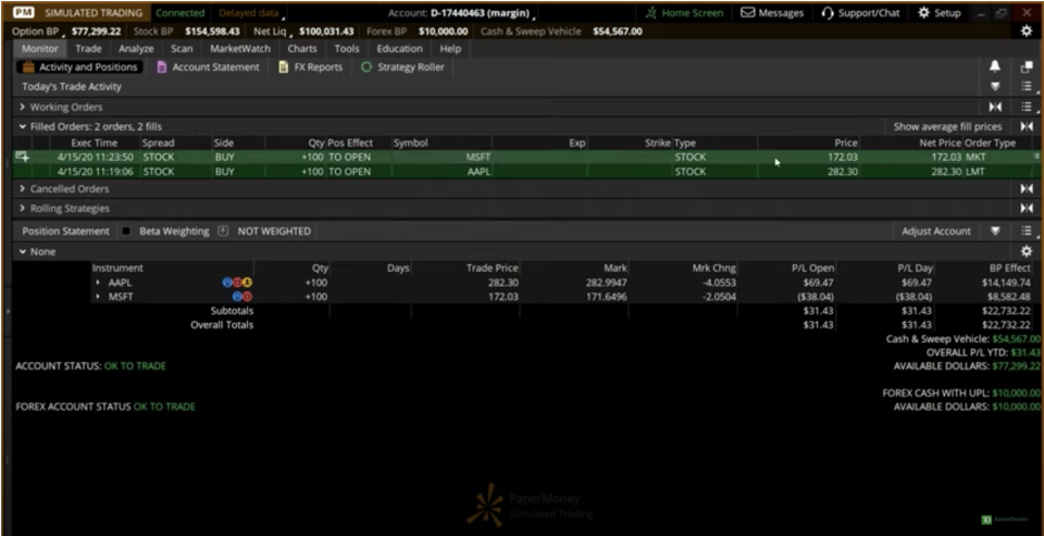 TD Ameritrade thinkorswim investment brokerage