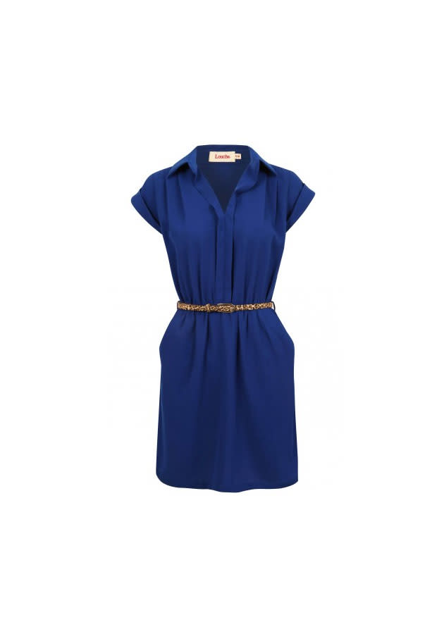 navy blue shift dress