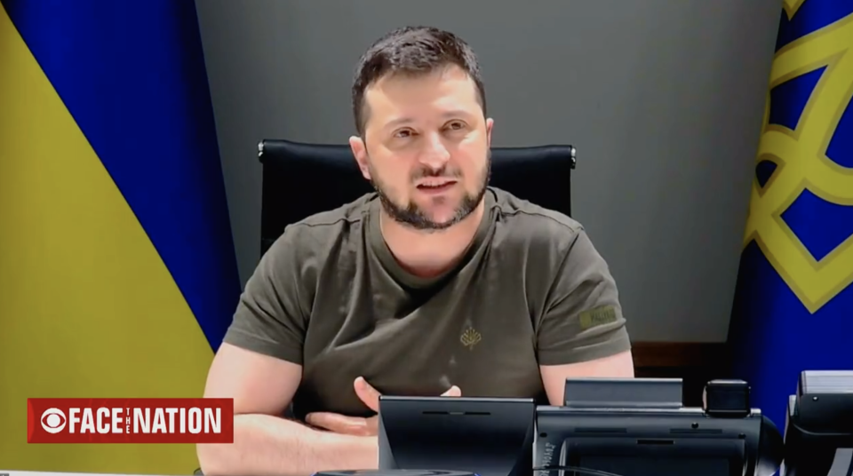 Ukrainian President Volodymyr Zelensky appears on Face the Nation.