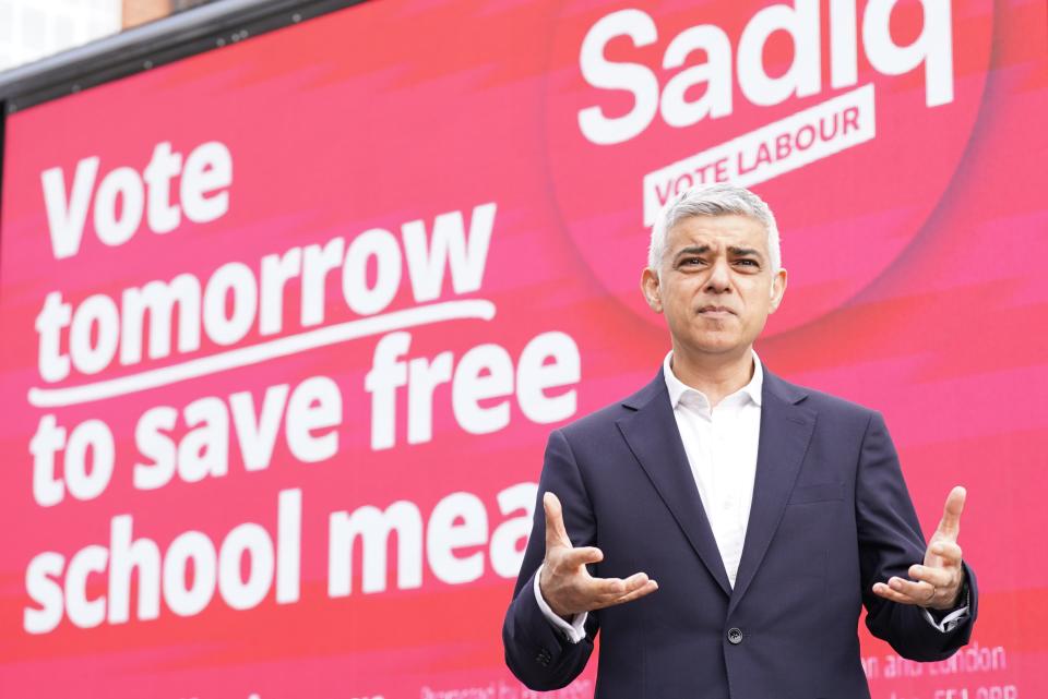 Sadiq Khan looks set to be re-elected as London mayor (Stefan Rousseau/PA Wire)