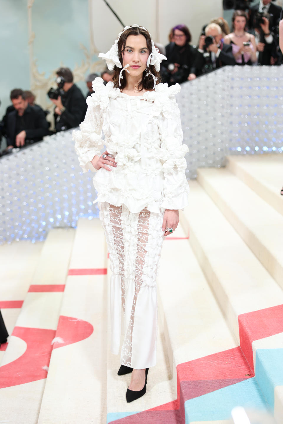 Alexa Chung in Róisín Pierce at the 2023 Met Gala: Karl Lagerfeld: A Line of Beauty held at the Metropolitan Museum of Art