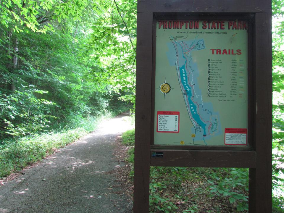 Prompton State Park greets hikers at its trailhead with a map of all the trail systems found ahead. Maps play a critical role in helping hikers avoid getting lost.