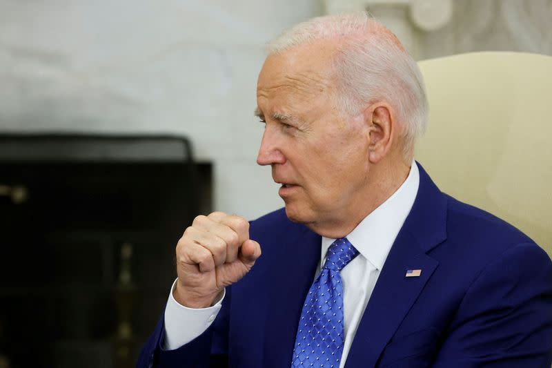 FILE PHOTO: U.S. President Joe Biden and Swedish Prime Minister Ulf Kristersson meet in the Oval Office, at the White House