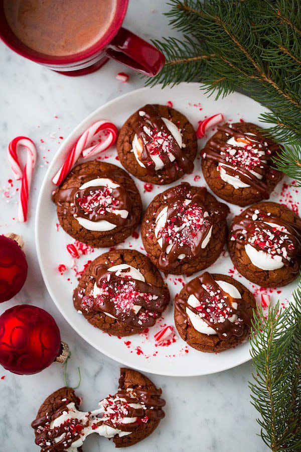 Peppermint Hot Chocolate Cookies