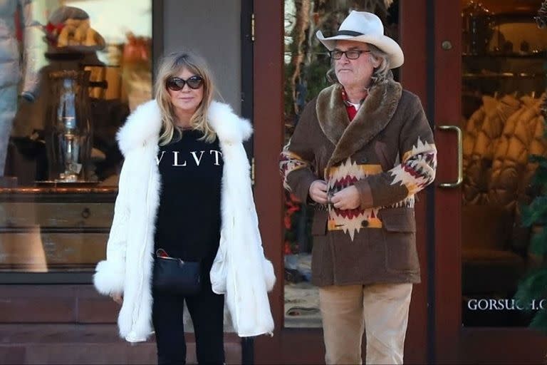 La pareja durante una navidad en Aspen