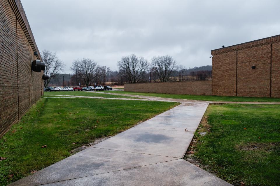 A walkway and greenspace at Buckeye Career Center in New Philadelphia is slated to become the new health care learning center.