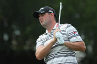 <p>IRVING, TX - MAY 19: Marc Leishman of Australia hits his second shot on the 16th hole during Round One of the AT&T Byron Nelson on May 19, 2016 in Irving, Texas. (Photo by Scott Halleran/Getty Images)</p>