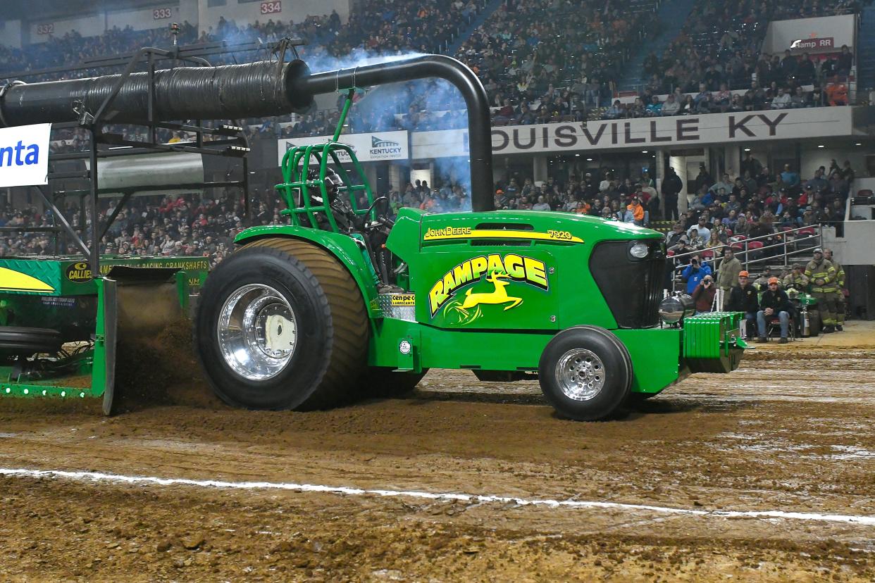 Tractor Pull at Freedom Hall during National Farm Machinery Show