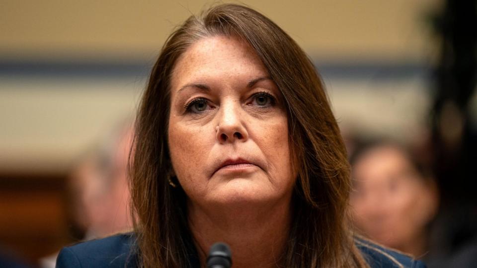 PHOTO: United Sates Secret Service Director Kimberly Cheatle testifies before the House Oversight and Accountability Committee during a hearing, July 22, 2024, in Washington. (Kent Nishimura/Getty Images)